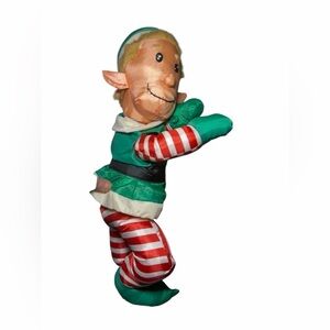 Vintage 2002 ABC Distributing Nylon Elf Soft Puff Red Striped Legs Arms 17" Tall